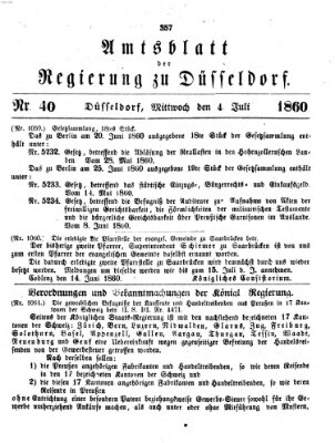 Amtsblatt für den Regierungsbezirk Düsseldorf Mittwoch 4. Juli 1860