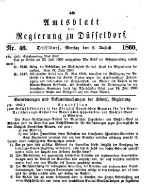 Amtsblatt für den Regierungsbezirk Düsseldorf Montag 6. August 1860