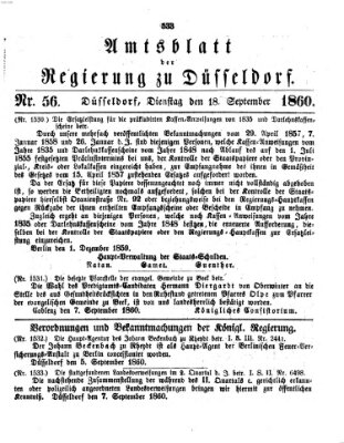 Amtsblatt für den Regierungsbezirk Düsseldorf Dienstag 18. September 1860