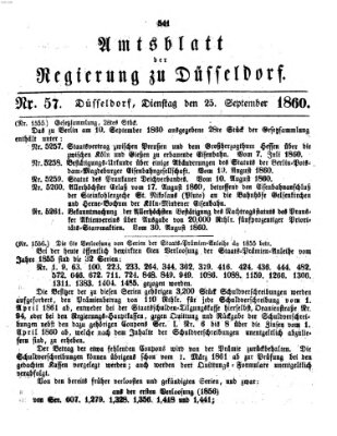 Amtsblatt für den Regierungsbezirk Düsseldorf Dienstag 25. September 1860