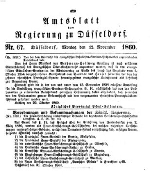 Amtsblatt für den Regierungsbezirk Düsseldorf Montag 12. November 1860