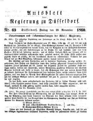 Amtsblatt für den Regierungsbezirk Düsseldorf Freitag 23. November 1860