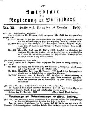 Amtsblatt für den Regierungsbezirk Düsseldorf Freitag 14. Dezember 1860