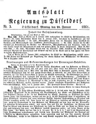 Amtsblatt für den Regierungsbezirk Düsseldorf Montag 28. Januar 1861