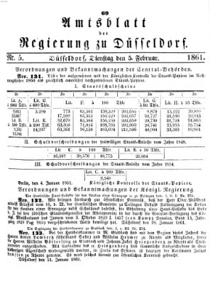 Amtsblatt für den Regierungsbezirk Düsseldorf Dienstag 5. Februar 1861