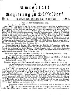 Amtsblatt für den Regierungsbezirk Düsseldorf Dienstag 12. Februar 1861