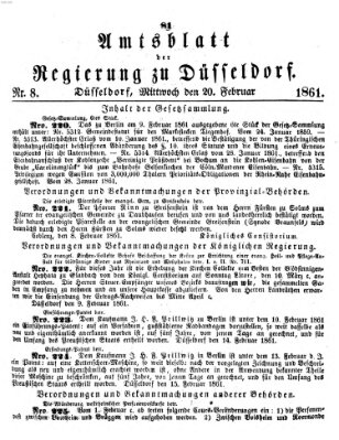 Amtsblatt für den Regierungsbezirk Düsseldorf Mittwoch 20. Februar 1861