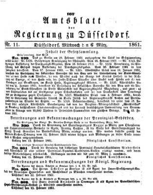 Amtsblatt für den Regierungsbezirk Düsseldorf Mittwoch 6. März 1861