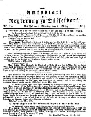 Amtsblatt für den Regierungsbezirk Düsseldorf Montag 11. März 1861