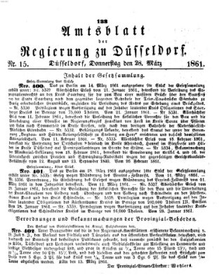 Amtsblatt für den Regierungsbezirk Düsseldorf Donnerstag 28. März 1861