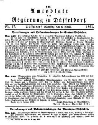 Amtsblatt für den Regierungsbezirk Düsseldorf Samstag 6. April 1861