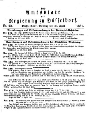 Amtsblatt für den Regierungsbezirk Düsseldorf Dienstag 30. April 1861