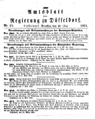 Amtsblatt für den Regierungsbezirk Düsseldorf Samstag 18. Mai 1861