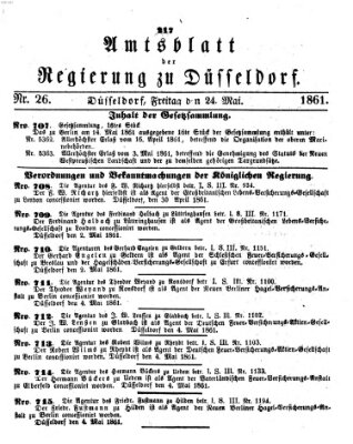 Amtsblatt für den Regierungsbezirk Düsseldorf Freitag 24. Mai 1861