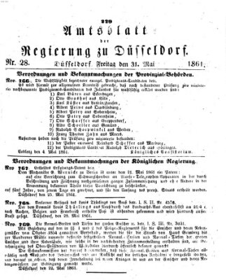 Amtsblatt für den Regierungsbezirk Düsseldorf Freitag 31. Mai 1861