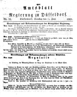 Amtsblatt für den Regierungsbezirk Düsseldorf Samstag 15. Juni 1861