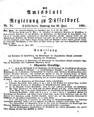 Amtsblatt für den Regierungsbezirk Düsseldorf Samstag 29. Juni 1861