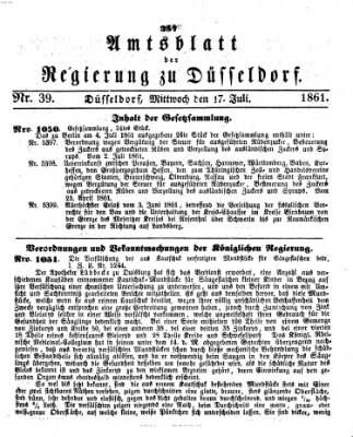 Amtsblatt für den Regierungsbezirk Düsseldorf Mittwoch 17. Juli 1861