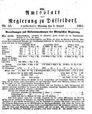 Amtsblatt für den Regierungsbezirk Düsseldorf Montag 5. August 1861