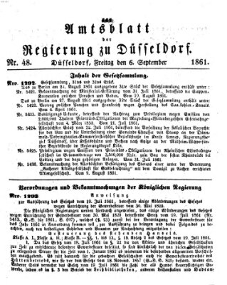 Amtsblatt für den Regierungsbezirk Düsseldorf Freitag 6. September 1861