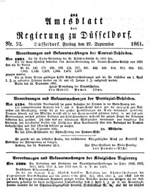 Amtsblatt für den Regierungsbezirk Düsseldorf Freitag 27. September 1861