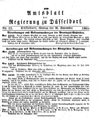 Amtsblatt für den Regierungsbezirk Düsseldorf Montag 30. September 1861