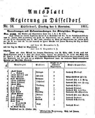 Amtsblatt für den Regierungsbezirk Düsseldorf Dienstag 5. November 1861