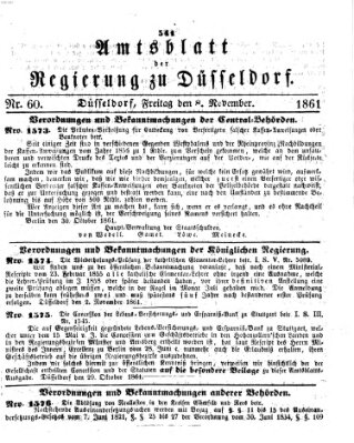 Amtsblatt für den Regierungsbezirk Düsseldorf Freitag 8. November 1861