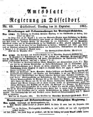 Amtsblatt für den Regierungsbezirk Düsseldorf Dienstag 31. Dezember 1861