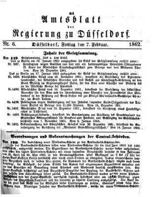 Amtsblatt für den Regierungsbezirk Düsseldorf Freitag 7. Februar 1862