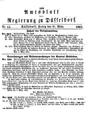 Amtsblatt für den Regierungsbezirk Düsseldorf Freitag 21. März 1862