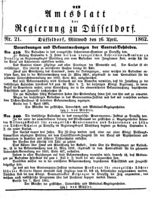 Amtsblatt für den Regierungsbezirk Düsseldorf Mittwoch 16. April 1862