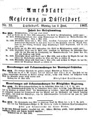 Amtsblatt für den Regierungsbezirk Düsseldorf Montag 2. Juni 1862