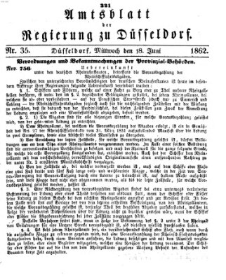 Amtsblatt für den Regierungsbezirk Düsseldorf Mittwoch 18. Juni 1862