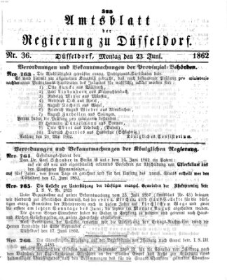 Amtsblatt für den Regierungsbezirk Düsseldorf Montag 23. Juni 1862