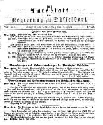 Amtsblatt für den Regierungsbezirk Düsseldorf Dienstag 8. Juli 1862