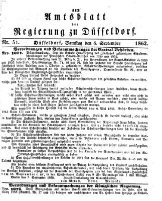 Amtsblatt für den Regierungsbezirk Düsseldorf Samstag 6. September 1862