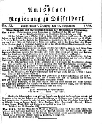 Amtsblatt für den Regierungsbezirk Düsseldorf Dienstag 16. September 1862