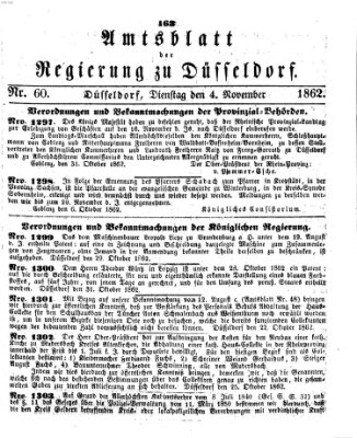 Amtsblatt für den Regierungsbezirk Düsseldorf Dienstag 4. November 1862