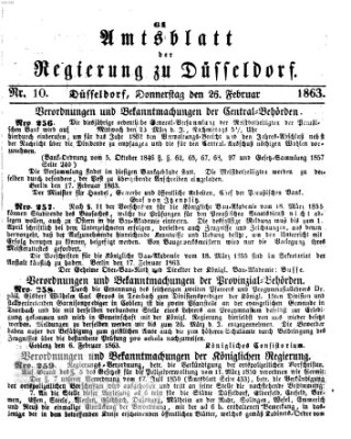 Amtsblatt für den Regierungsbezirk Düsseldorf Donnerstag 26. Februar 1863