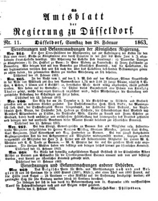 Amtsblatt für den Regierungsbezirk Düsseldorf Samstag 28. Februar 1863