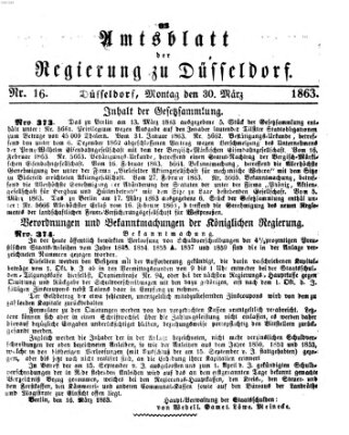 Amtsblatt für den Regierungsbezirk Düsseldorf Montag 30. März 1863