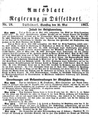 Amtsblatt für den Regierungsbezirk Düsseldorf Samstag 30. Mai 1863