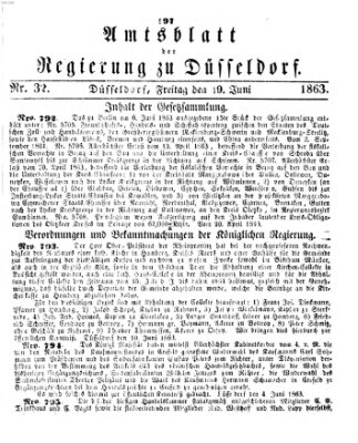 Amtsblatt für den Regierungsbezirk Düsseldorf Freitag 19. Juni 1863