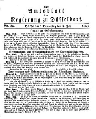 Amtsblatt für den Regierungsbezirk Düsseldorf Donnerstag 9. Juli 1863