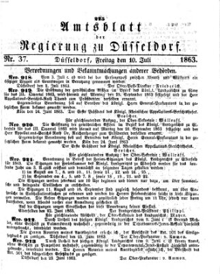 Amtsblatt für den Regierungsbezirk Düsseldorf Freitag 10. Juli 1863