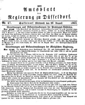 Amtsblatt für den Regierungsbezirk Düsseldorf Mittwoch 26. August 1863