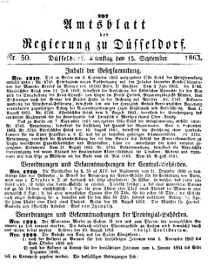 Amtsblatt für den Regierungsbezirk Düsseldorf Dienstag 15. September 1863