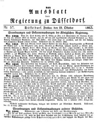 Amtsblatt für den Regierungsbezirk Düsseldorf Freitag 23. Oktober 1863