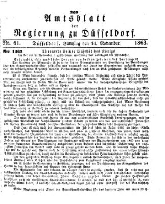 Amtsblatt für den Regierungsbezirk Düsseldorf Samstag 14. November 1863